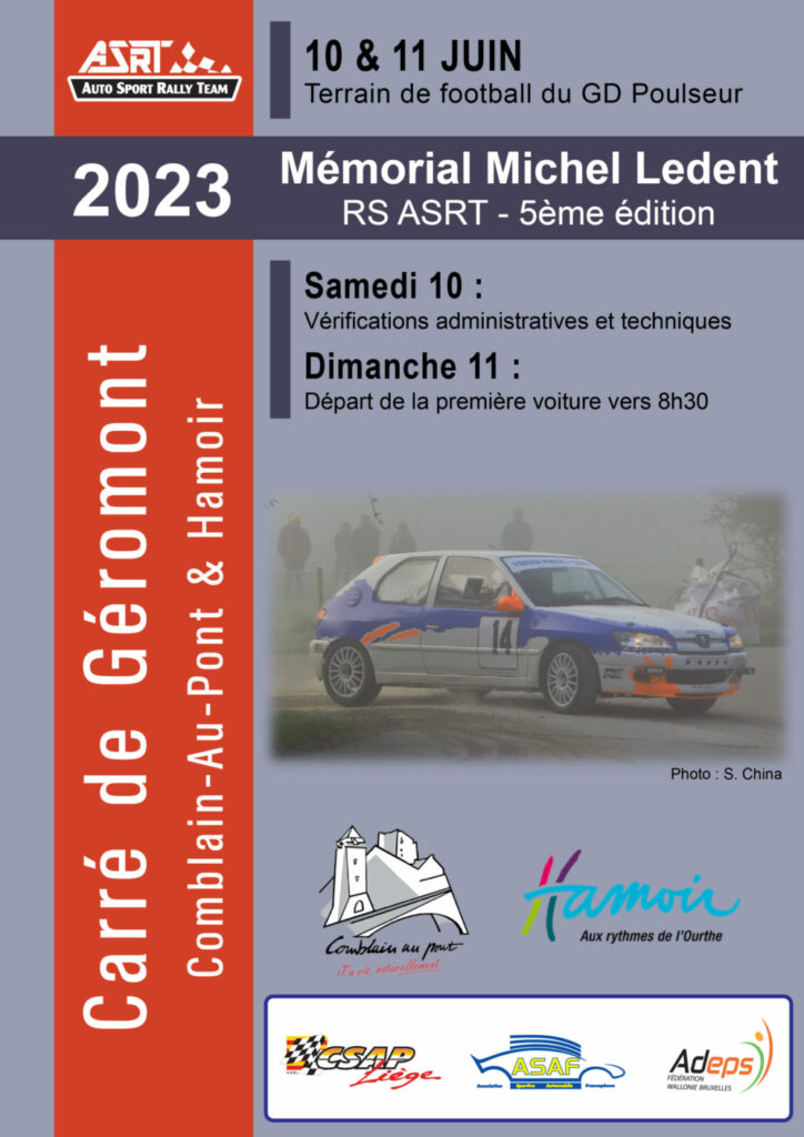 Inscription Rallye Sprint Mémorial Michel Ledent