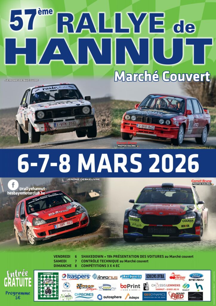 Inscription au 57ème Rallye de Hannut