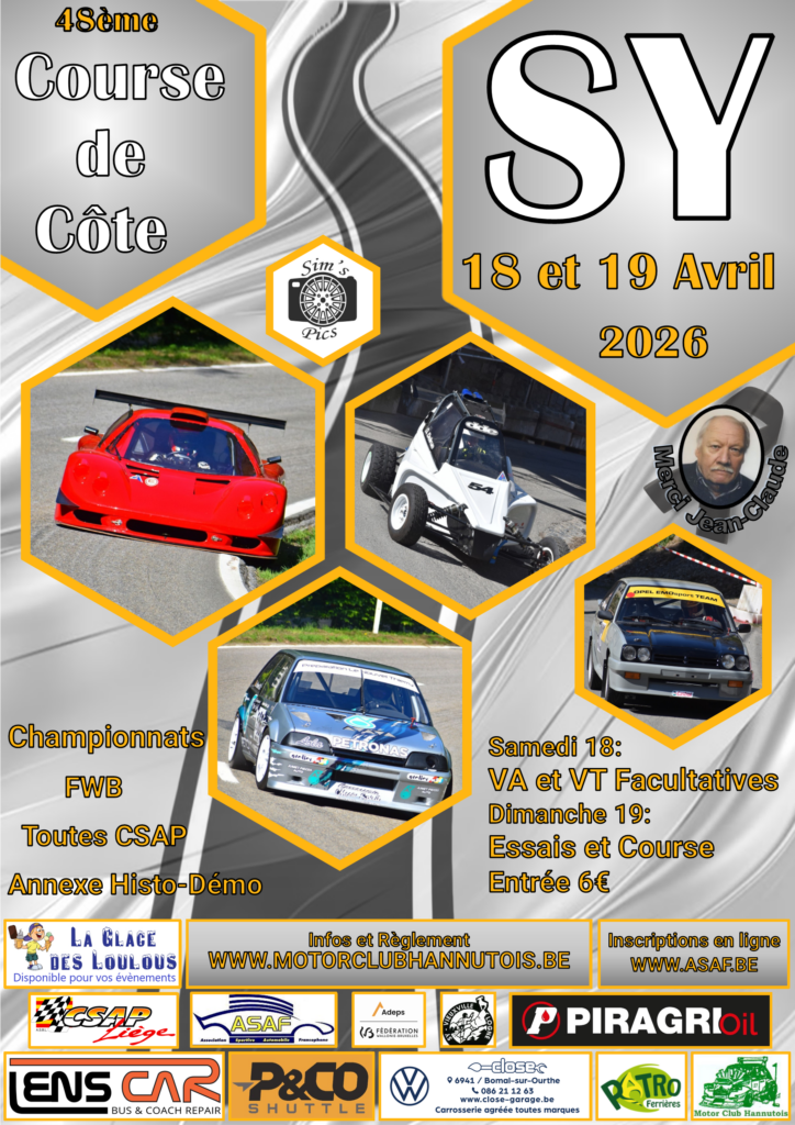 Inscription à la 48ème Course de côte de Sy