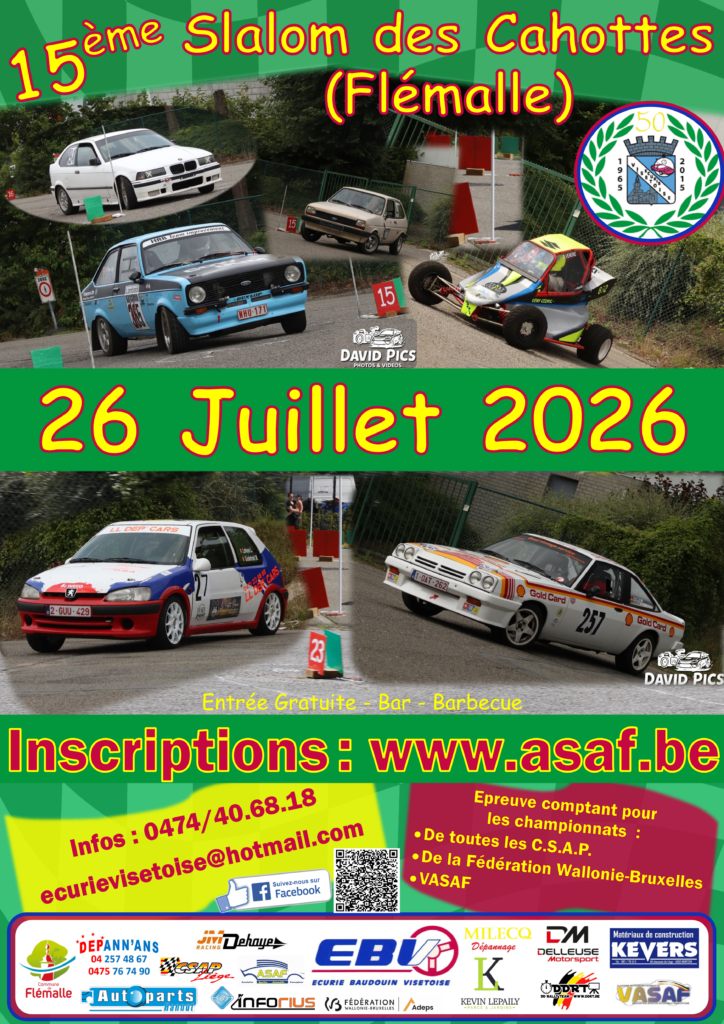 Inscription au 15ème Slalom de Flémalle (Cahottes)