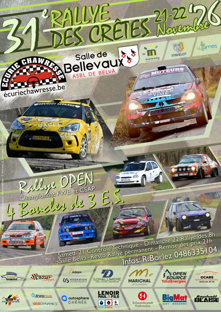 Inscription au 31ème Rallye des Crêtes